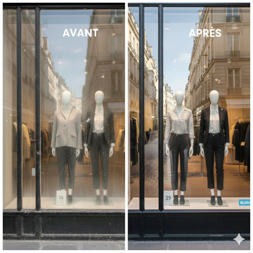 Vitre magasin nettoyage Laval