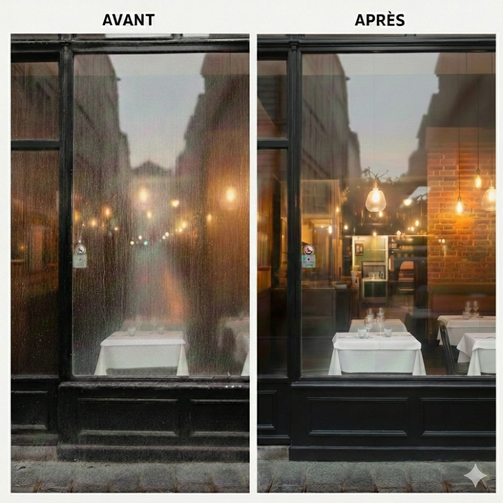 Vitre restaurant nettoyage Laval